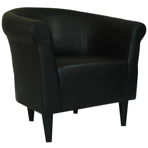 Black Faux Leather Upholstered Club Chair H245