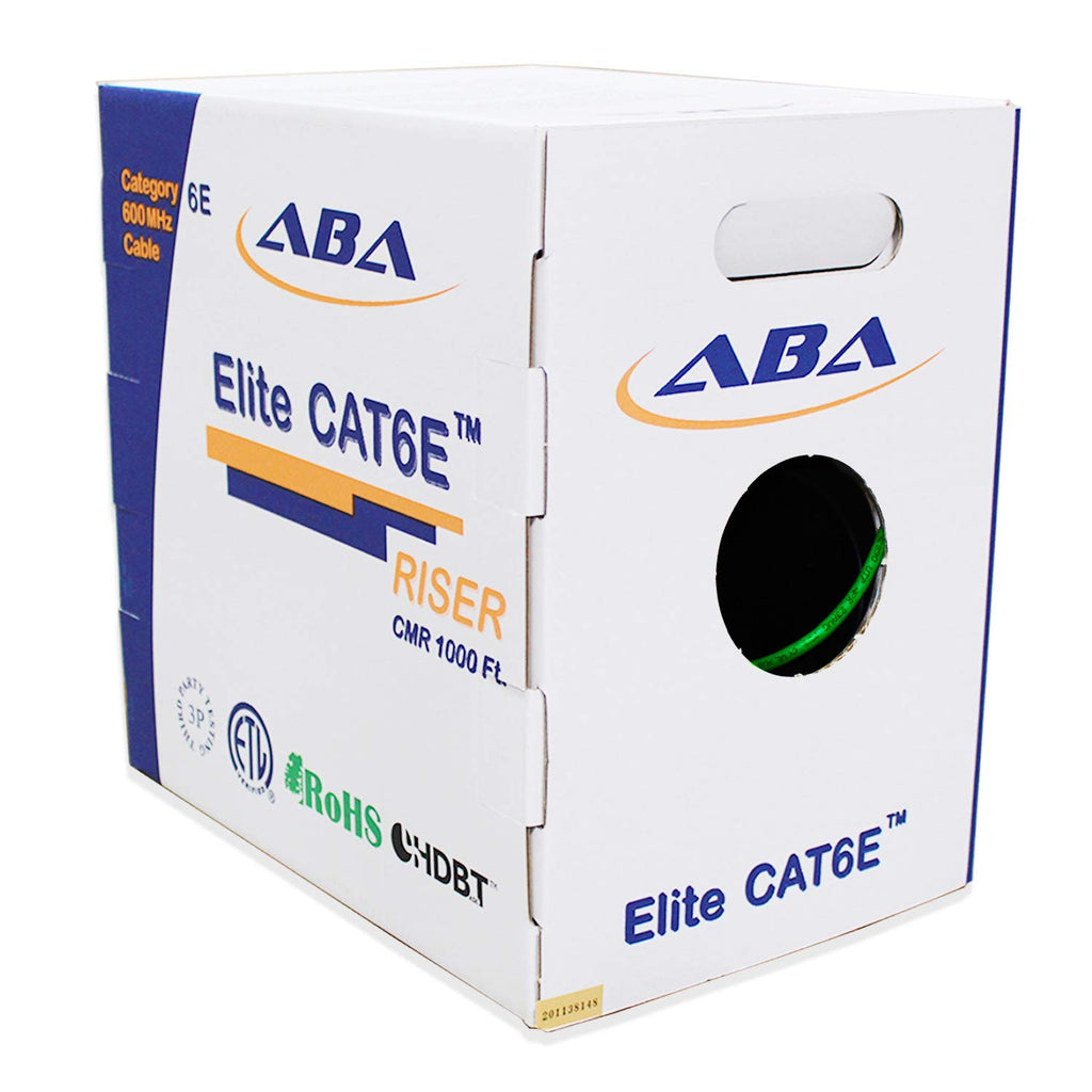 Cat6 CMR Riser Ethernet Cable 1000ft, 24AWG Solid Bare Copper, Orange O63881