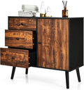 Wood Storage Cabinet with 3 Drawers and 1 Cabinet S49133