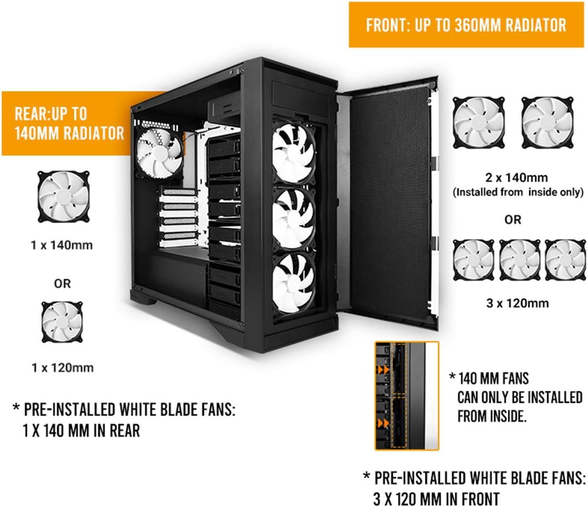 Mid-Tower PC Computer Case with Sound Dampening Panels C2593