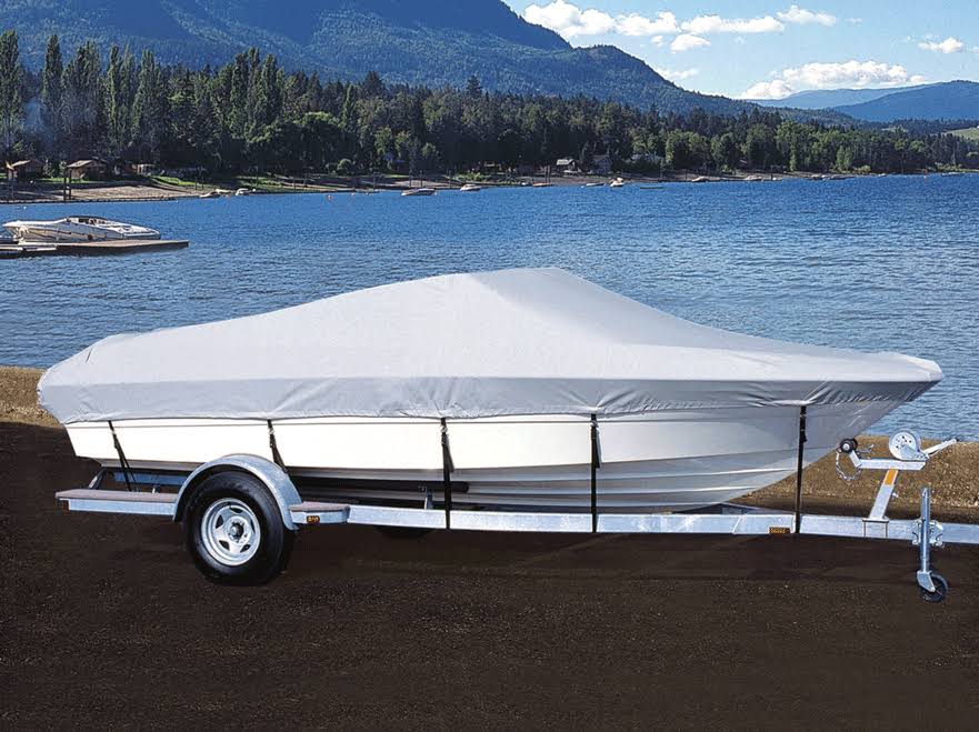 Semi-Custom Boat Cover for Walk-Around Cuddy Cabin Boats with Outboard Motor Y1241