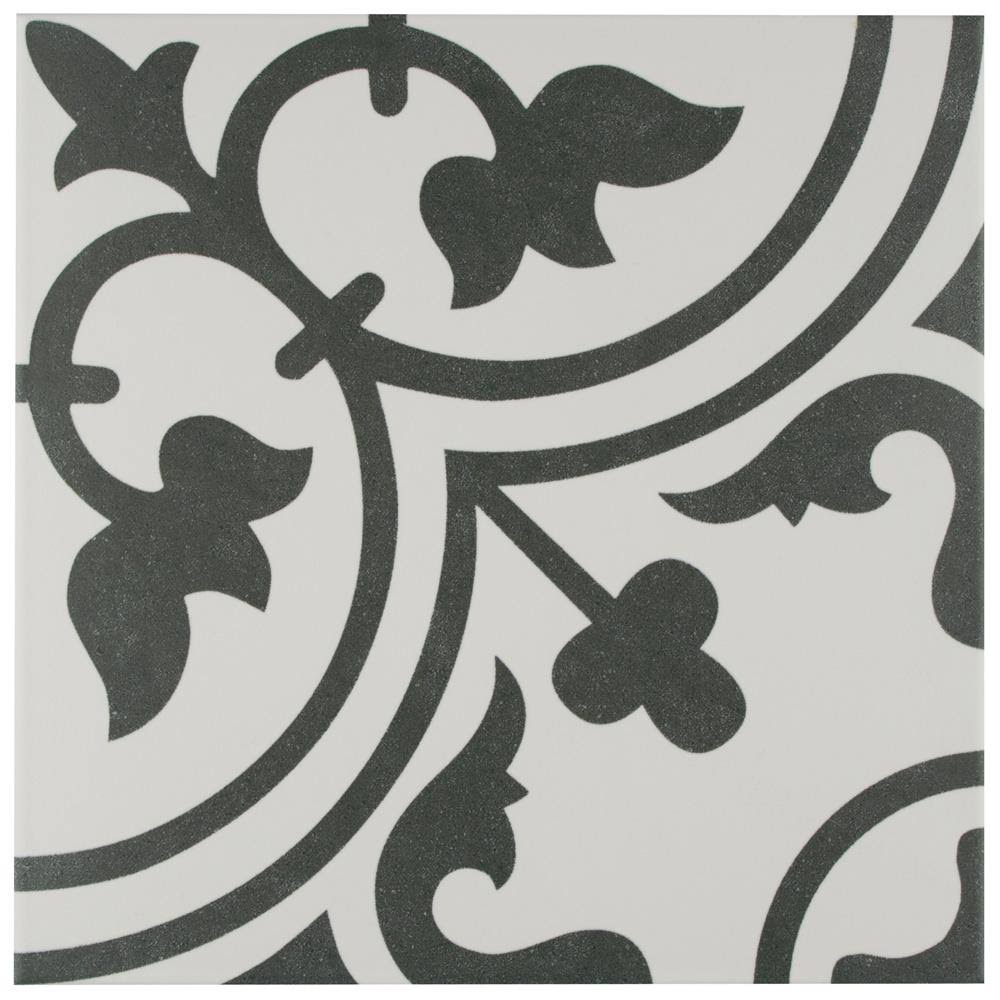 White Encaustic Porcelain Floor and Wall Tile R500095