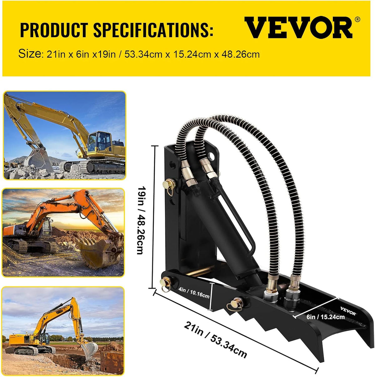 21 inch Hydraulic Backhoe Thumb Attachment with Cylinder O98822