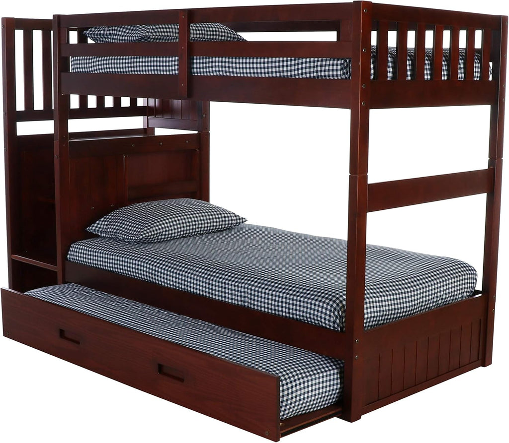 Twin Over Twin Bunk Bed with Trundle C97551