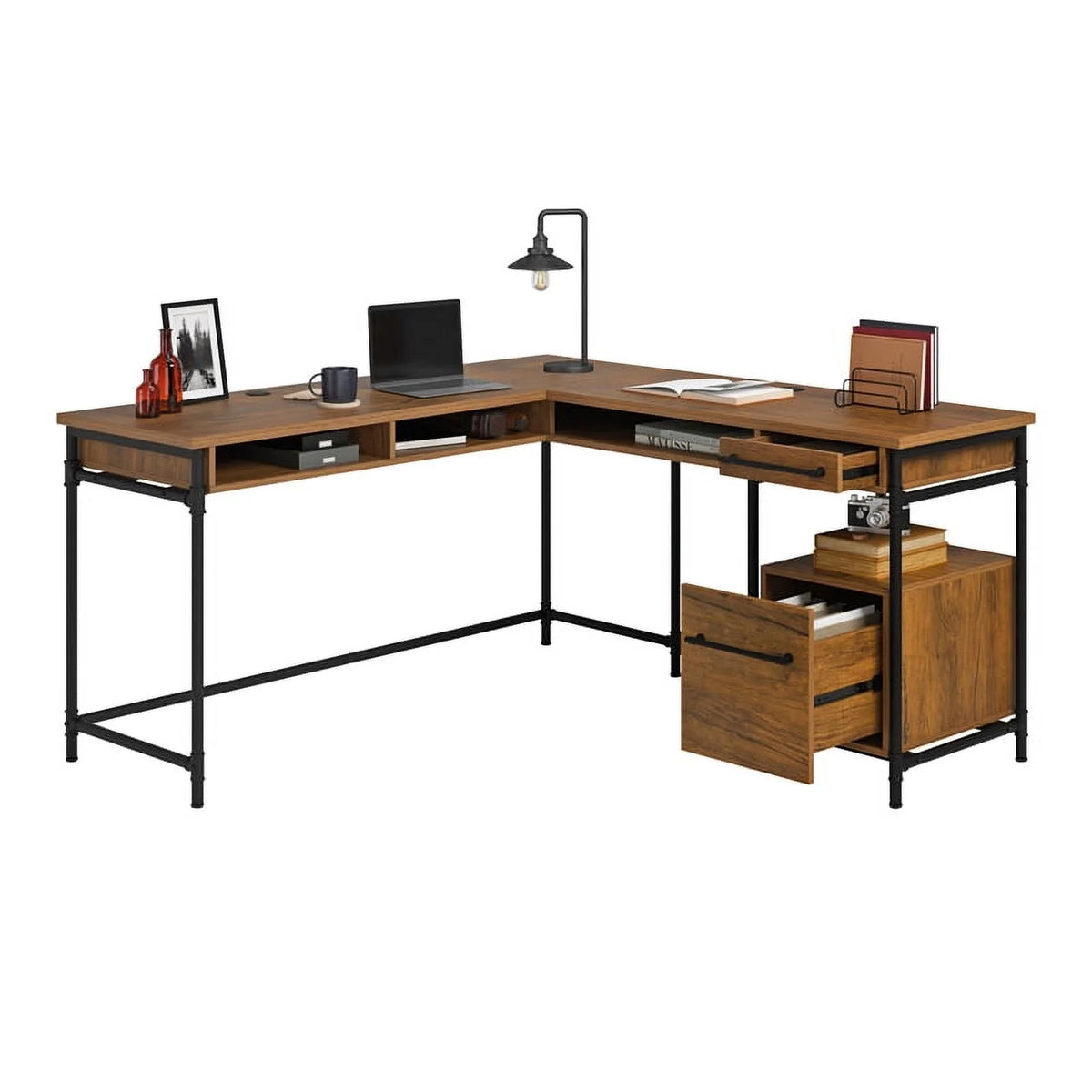 Contemporary Engineered Wood L-Desk H907
