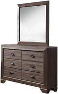 Brown 5-Drawer Wood Dresser with Mirror W86161