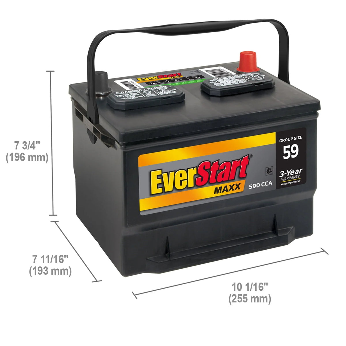 Lead Acid Automotive Battery Group Size 59 12 Volt 590 CCA U683