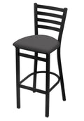 Black Wrinkle Stool with Medium Grey Seat Z853797