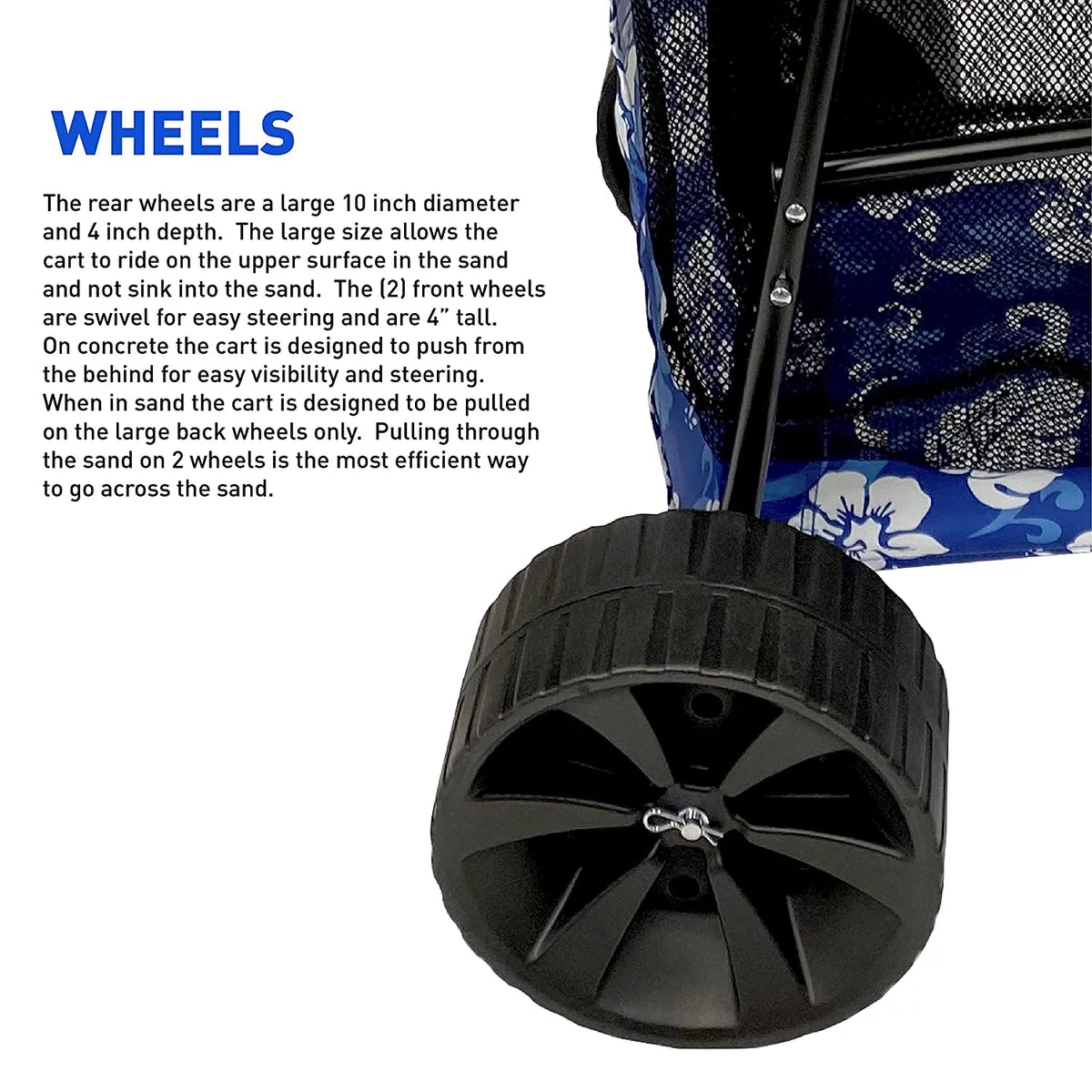 Heavy Duty Folding Beach Wagon Cart with Sand Wheels L904