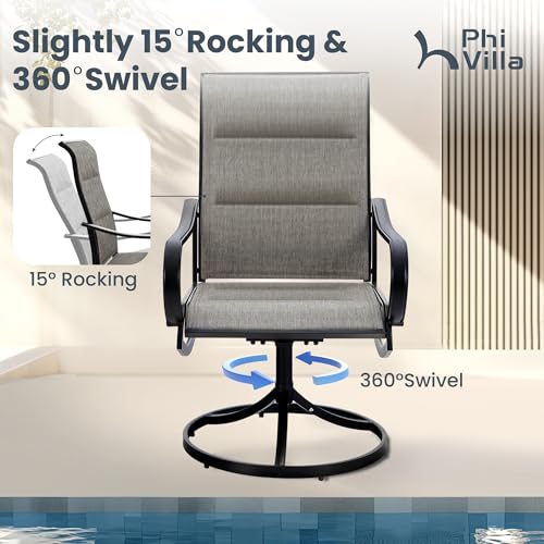 5 Pcs Patio Dining Set with Swivel Chairs and Metal Table I447