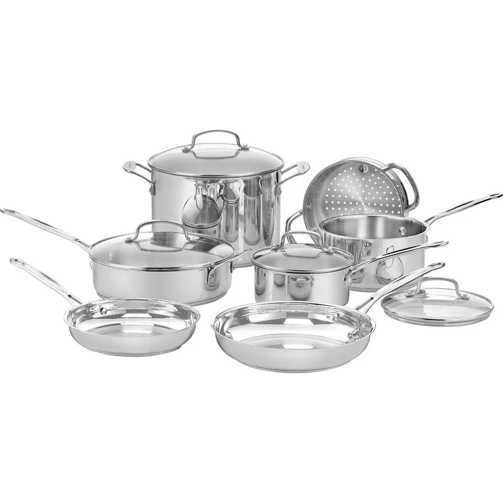 11-Piece Stainless Cookware Set with 12 Piece Cutlery Set S24269