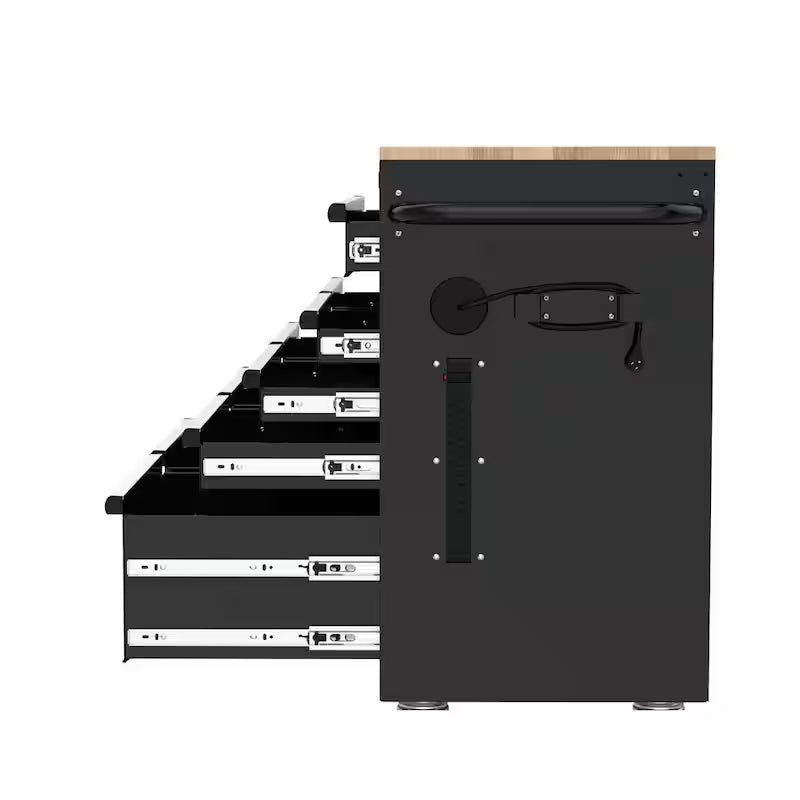 46 in. Gloss Black Mobile Workbench Cabinet B529191