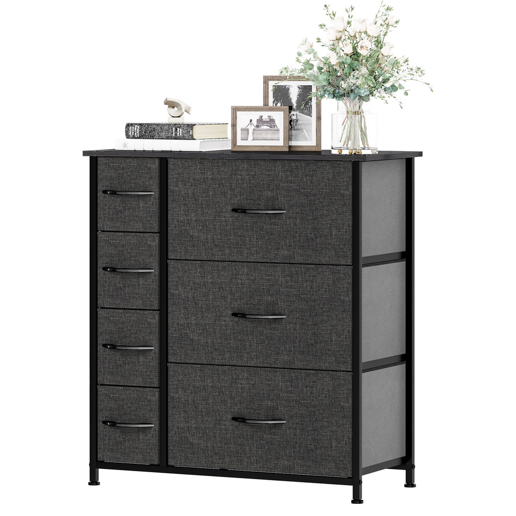 Gray Metal Fabric Wood Drawer Chests N432