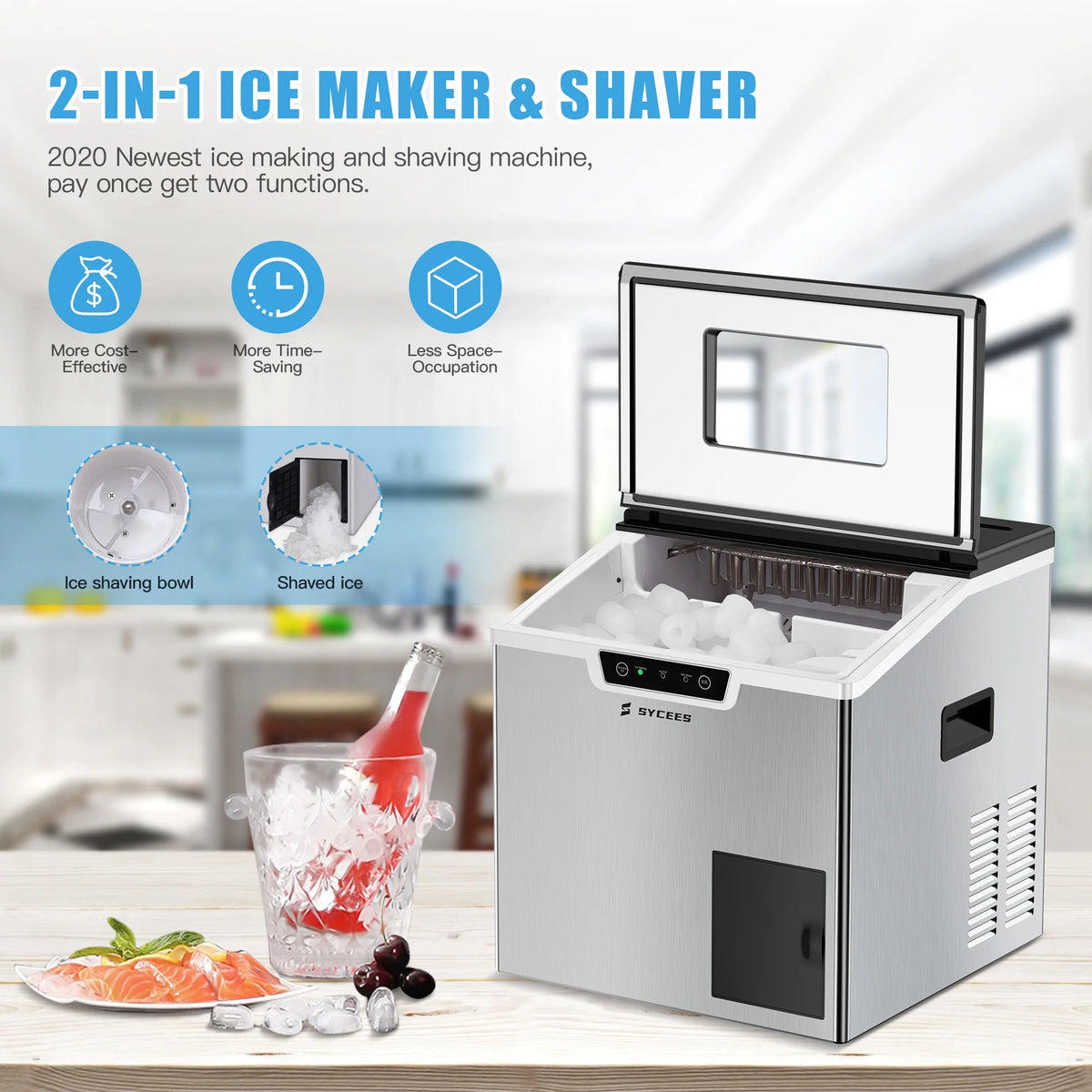 Portable Countertop Ice Maker Machine with Ice Scoop U5276