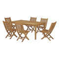 Outdoor Patio Side Dining Chair and Table Set, Wood, Natural S86330
