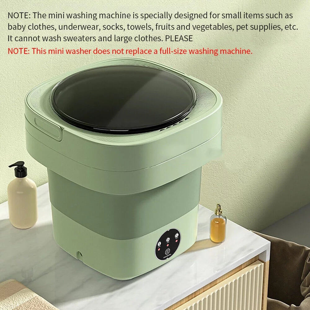 Portable Mini Folding Washing Machine 8L Green Z86425