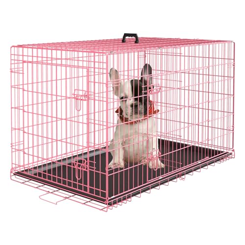42 Inch Black Metal Dog Crate Kennel with Divider U620581