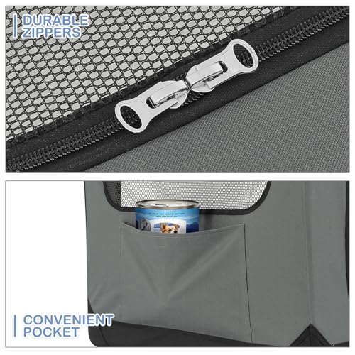 36 Inch 3-Door Collapsible Dog Crate Y373