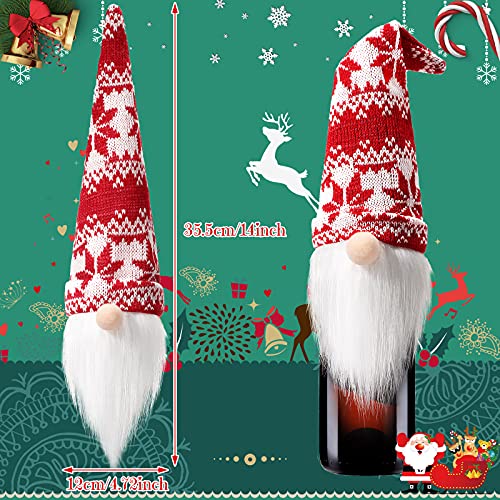 Handmade Plush Christmas Gnome Bottle Toppers 8 Pieces O42948
