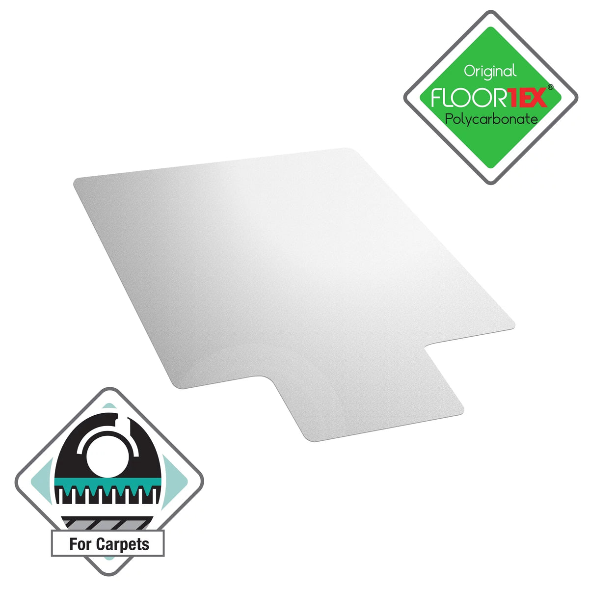 Clear Polycarbonate Chair Mat for Carpets up to 1/2" - 35 x 47" F66441