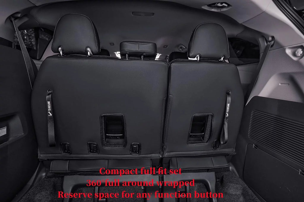 Custom Fit 8 Seats Breathable Leatherette Auto Seat Covers Full Set Black Y11137