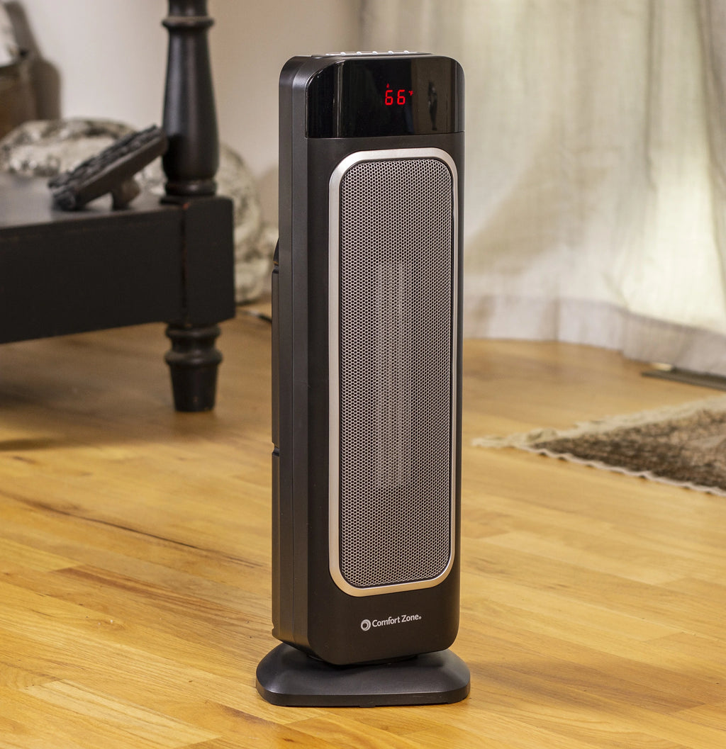 1500 Watt 29" Oscillating Digital Tower Heater with Remote, Adjustable Thermostat, Black K269
