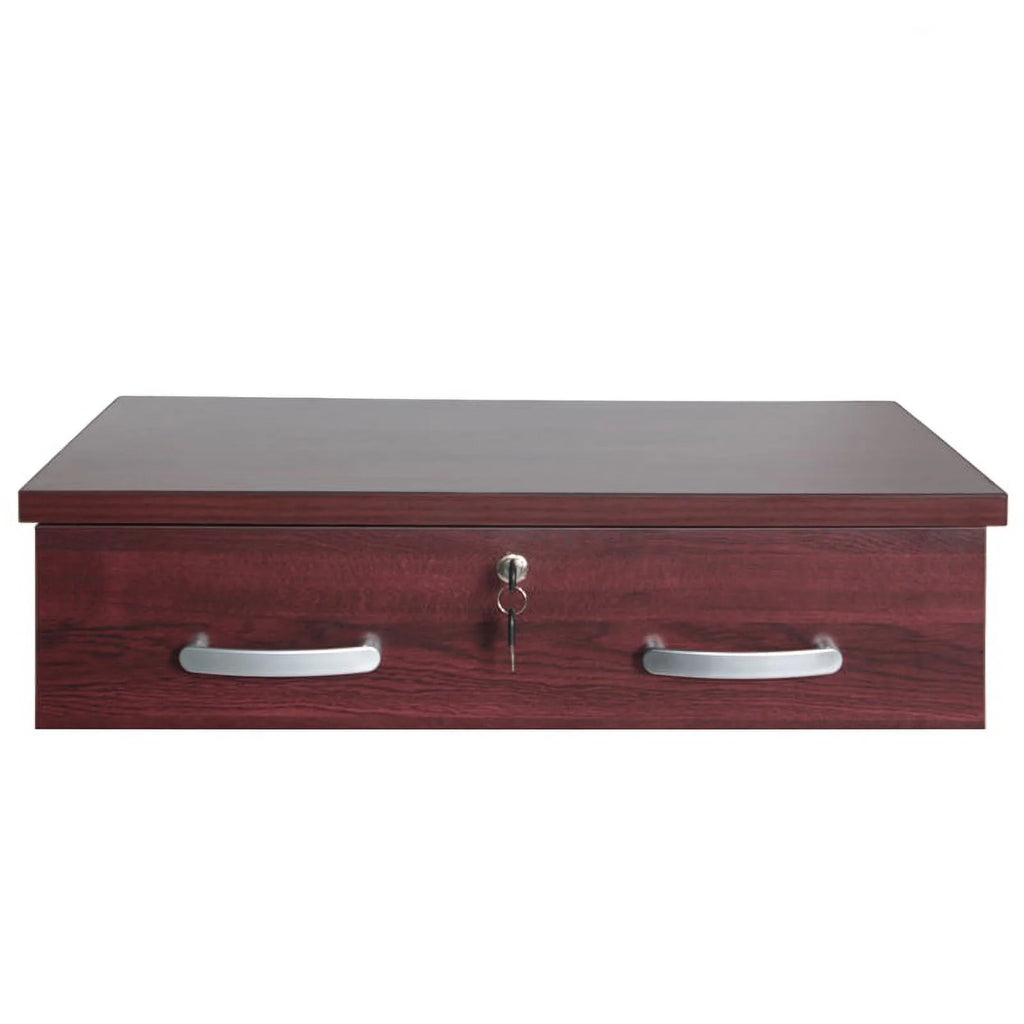 Pine Twin Bed and Dresser with Lock in Mahogany A932451