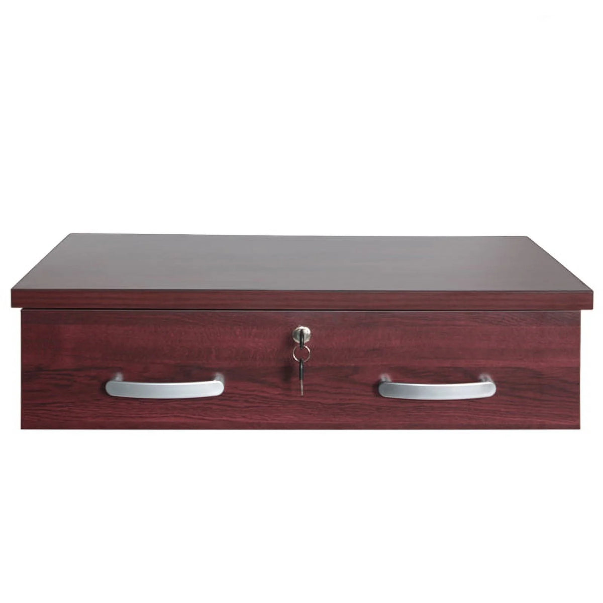 Pine Twin Bed and Dresser with Lock in Mahogany A932451