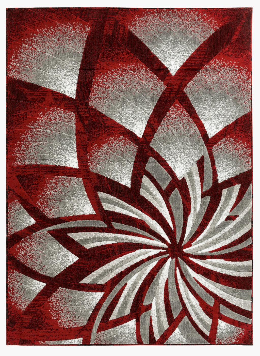 Red Geometric Modern Area Rug F8988