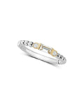 18K Gold Sterling Silver White Topaz Diamond Stacking Ring F34413