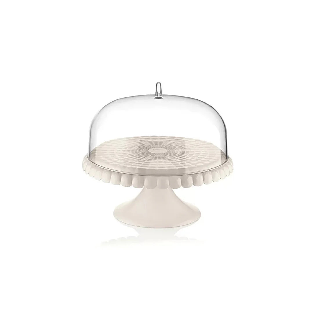 Milk White Cake Stand With Dome X2496