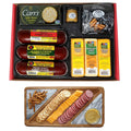 Gift Basket with Summer Sausages, Cheese, Crackers, Pretzels, and Mustard V86382