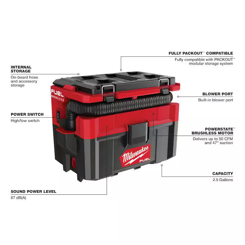 18-Volt Cordless 2.5 Gal. Wet/Dry Vacuum V16999
