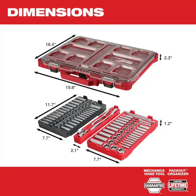 3/8 in. and 1/4 in. Drive SAE/Metric Ratchet and Socket Mechanics Tool Set (116-Piece) W2944