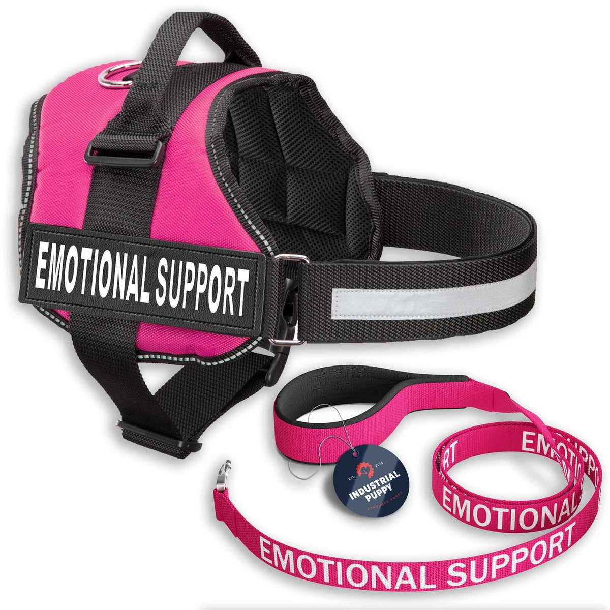 Emotional Support Dog Vest Harness with Reflective Straps and Matching Leash Set E4295
