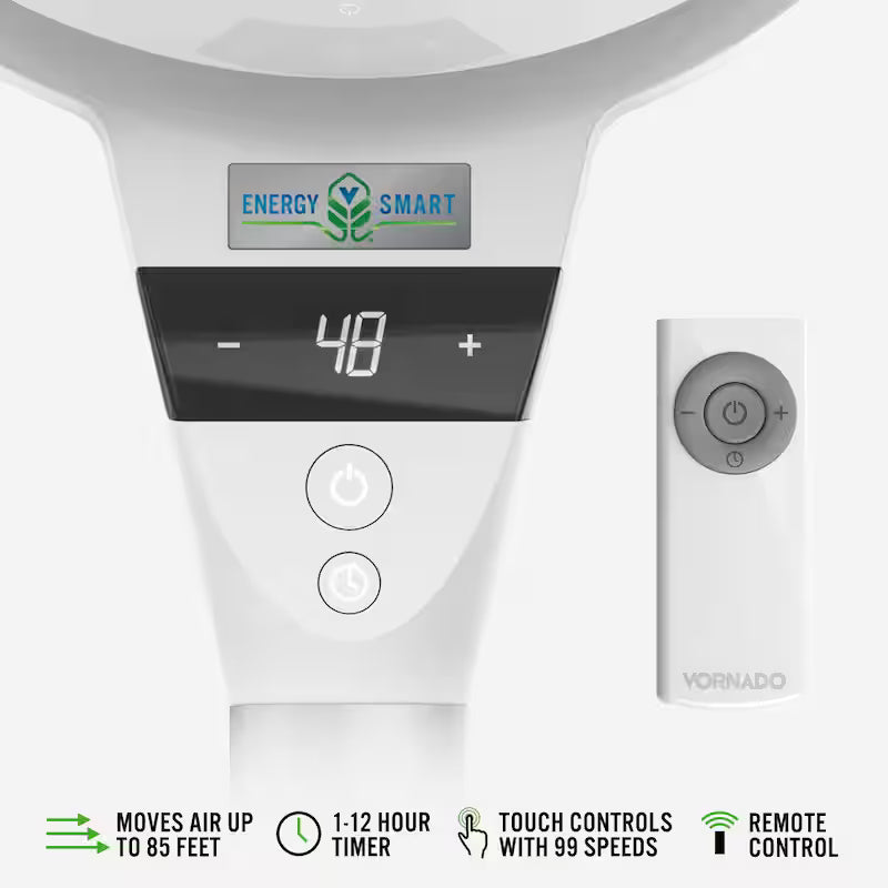 White Variable Speeds Pedestal Fan with Remote Control X948