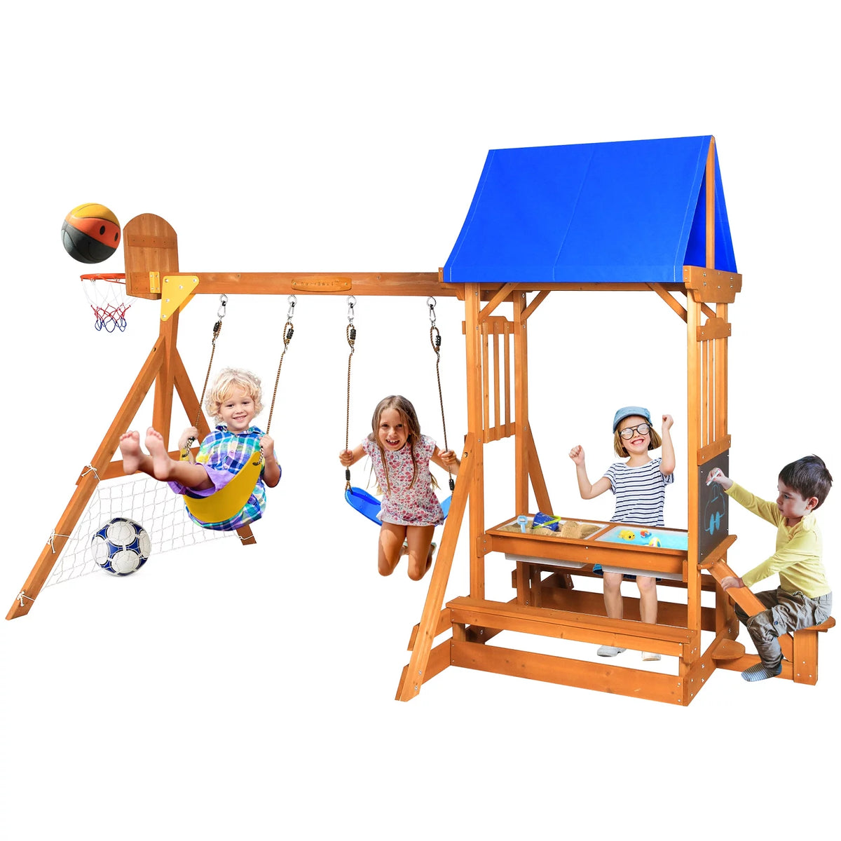 Wooden Swing Set Kids Playground Set B5903