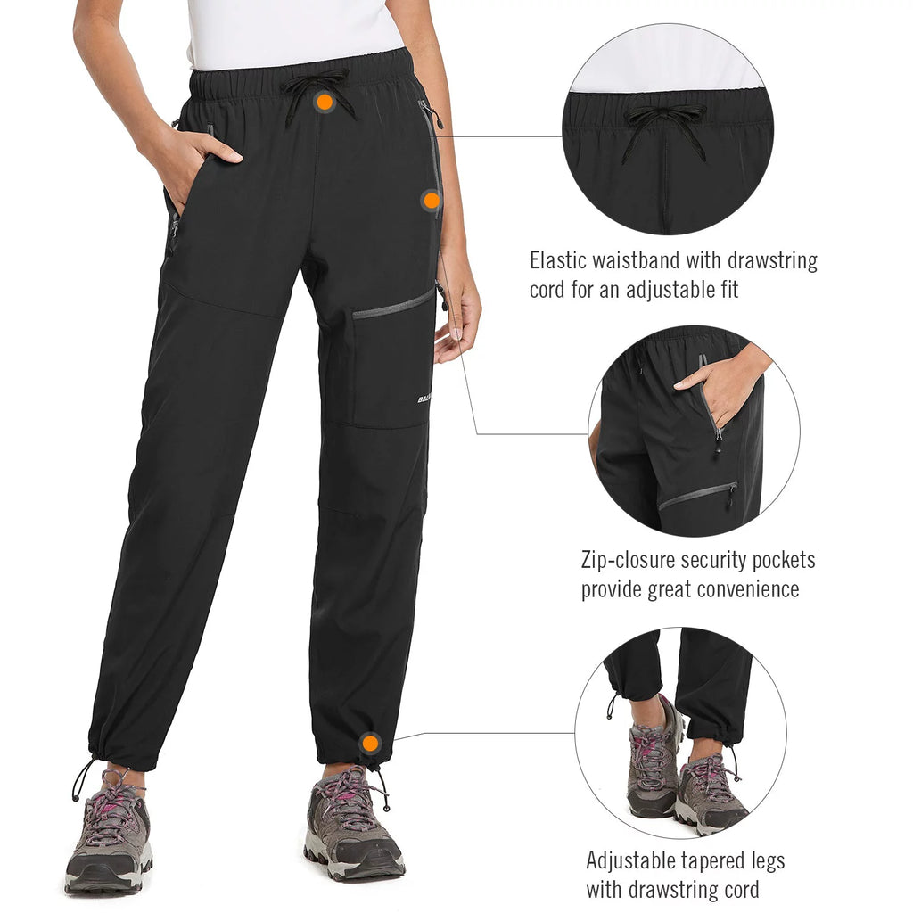 Black Quick Dry Water Resistant Cargo Pants W451