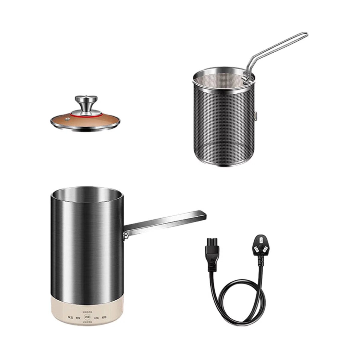 Electric Deep Fryer Pot with Lid and Hook X669304