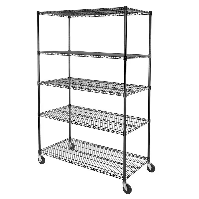 Black 5-Tier Steel Wire Shelving Z269189