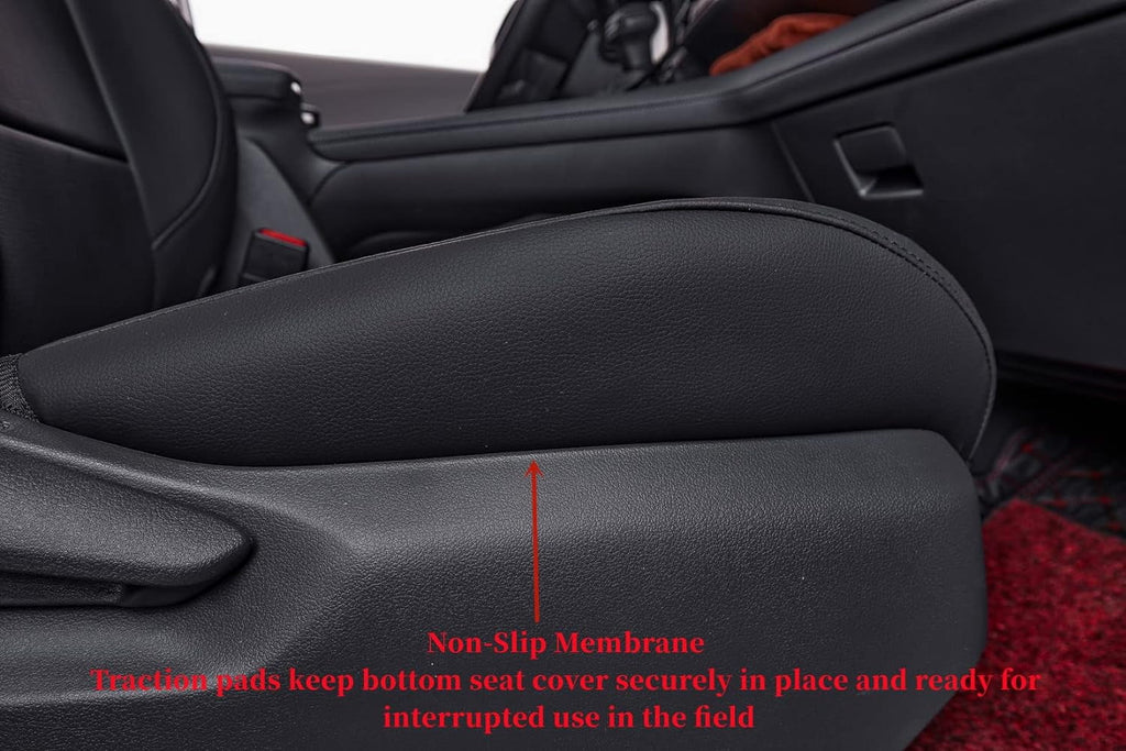 Custom Fit 8 Seats Breathable Leatherette Auto Seat Covers Full Set Black Y11137