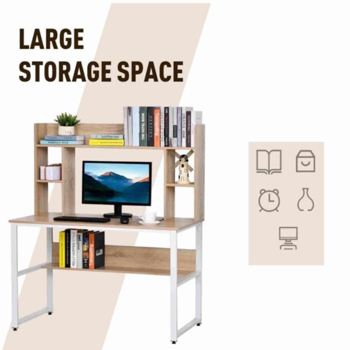 Computer Desk, Home Office Desk, Corner Table, Wood PC Desk Q652344