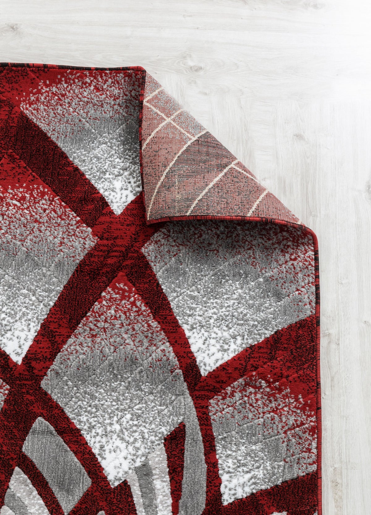 Red Geometric Modern Area Rug F8988