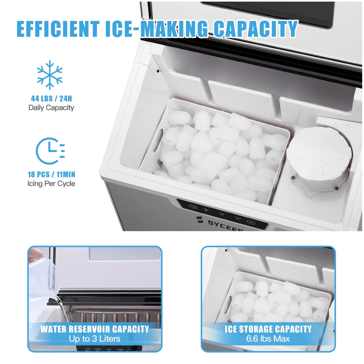 Portable Countertop Ice Maker Machine with Ice Scoop U5276