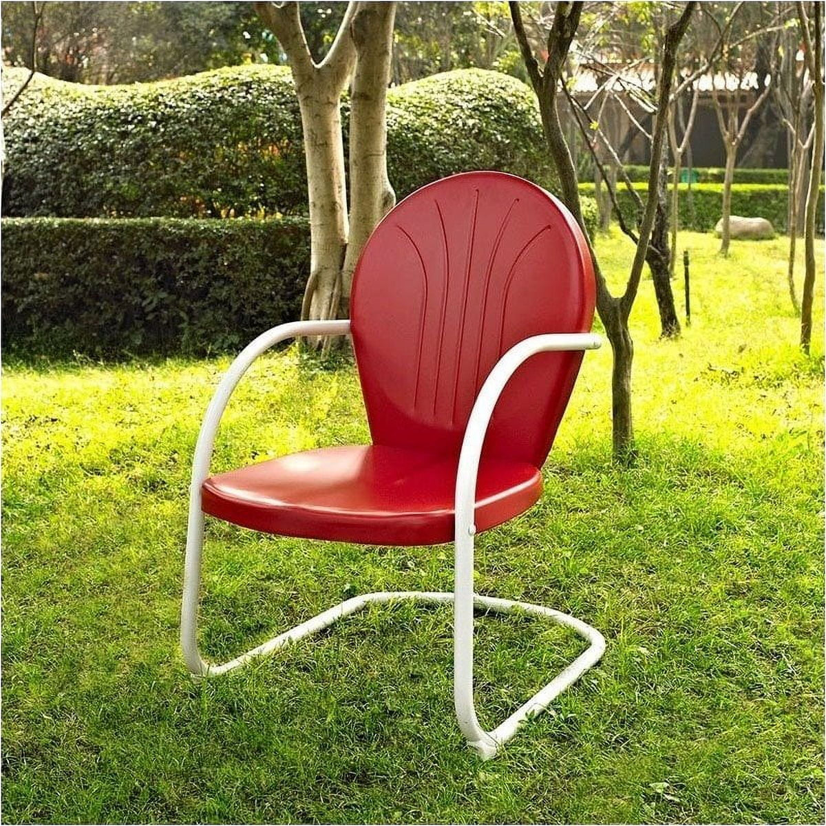 Set of 4 Red Metal Arm Chair V716401