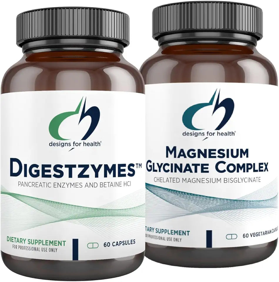 Magnesium Glycinate Complex & Digestive Enzymes 60 Capsules Bundle Z1426