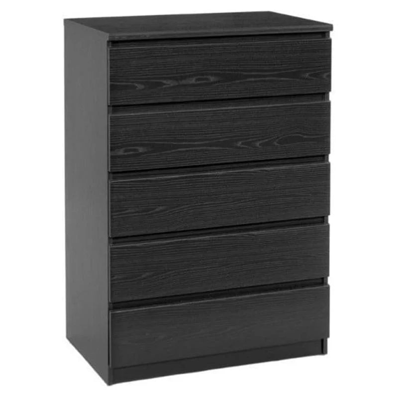 2 Piece Dresser and Chest Set Black Woodgrain V873792