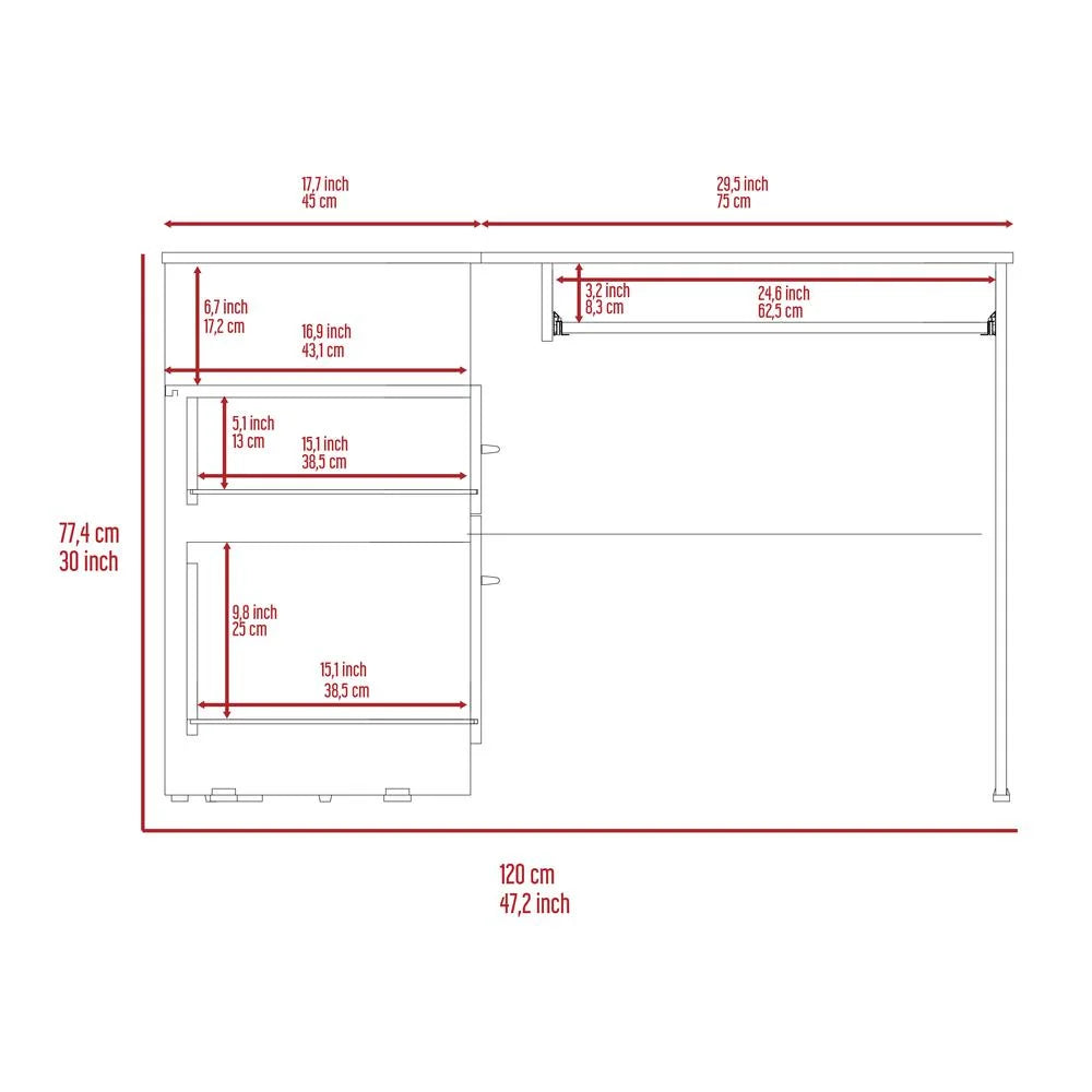 Light Gray L-Shaped Desk I20256