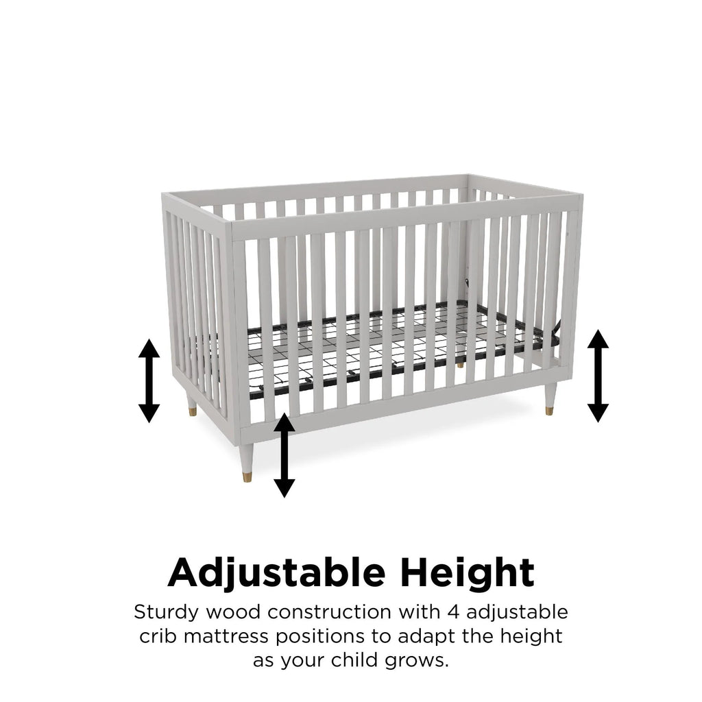 Gray 3 in 1 Crib with Metal Legs C769074