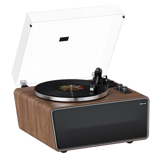 Vinyl Record Player Bluetooth Turntable with 4 Stereo Speakers Belt Drive 2-Speed Z1585